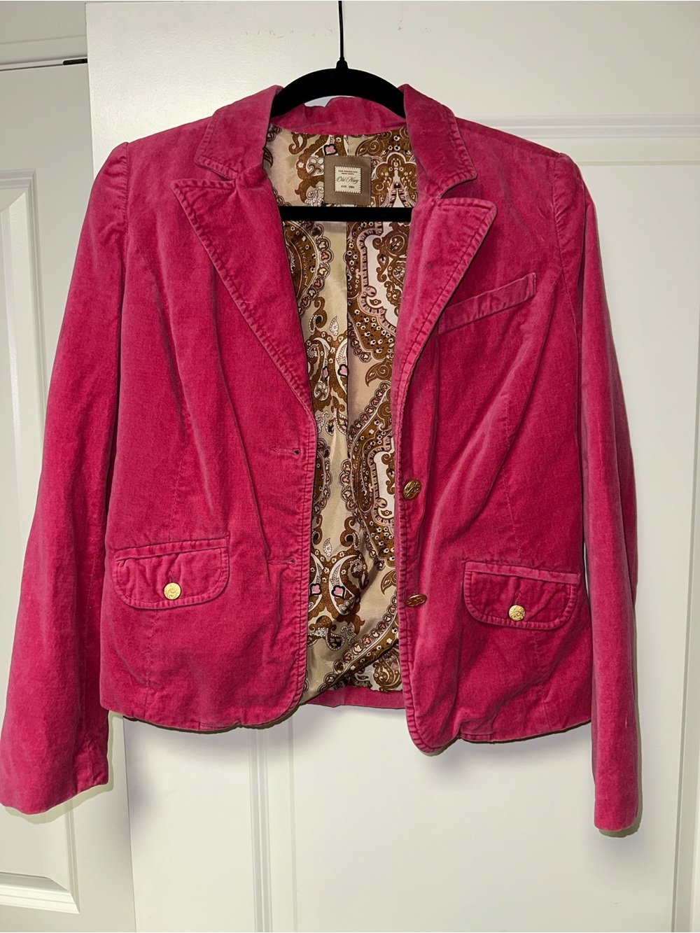 Vintage Old Navy Hot Pink Corduroy Blazer Jacket